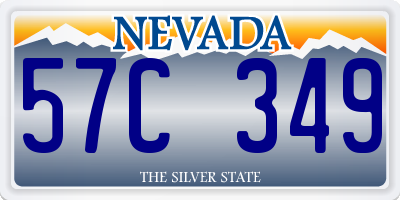 NV license plate 57C349