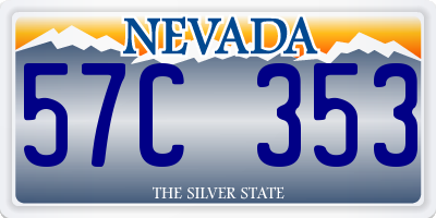 NV license plate 57C353