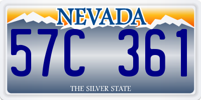 NV license plate 57C361