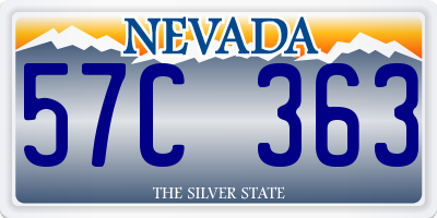 NV license plate 57C363