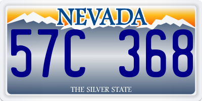 NV license plate 57C368
