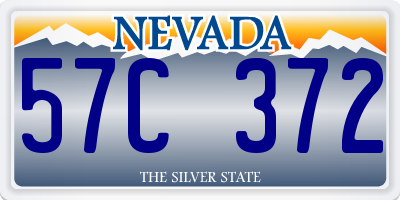 NV license plate 57C372