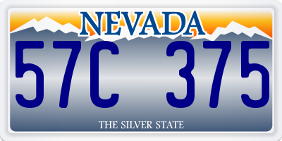 NV license plate 57C375