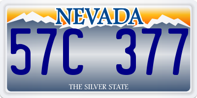 NV license plate 57C377