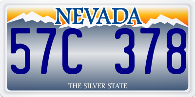 NV license plate 57C378
