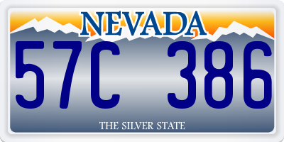 NV license plate 57C386