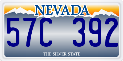 NV license plate 57C392