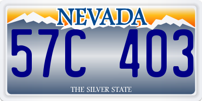 NV license plate 57C403