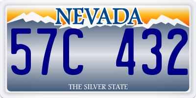 NV license plate 57C432