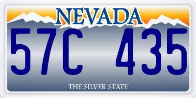 NV license plate 57C435