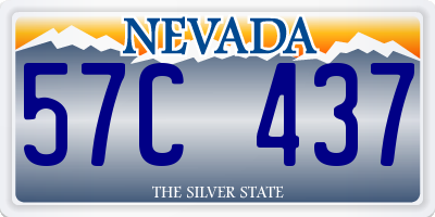 NV license plate 57C437