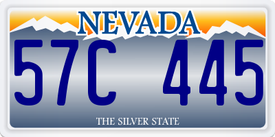 NV license plate 57C445