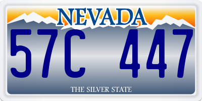 NV license plate 57C447