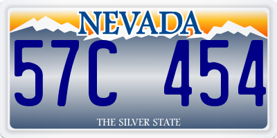 NV license plate 57C454