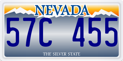 NV license plate 57C455