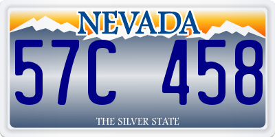 NV license plate 57C458