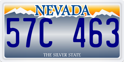 NV license plate 57C463
