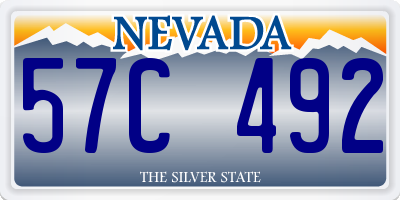 NV license plate 57C492