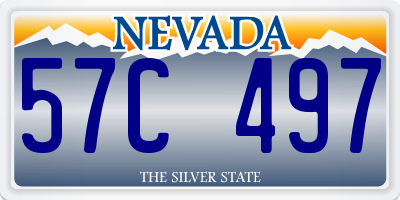 NV license plate 57C497