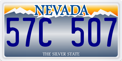 NV license plate 57C507