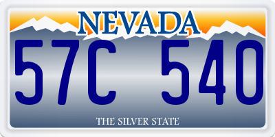 NV license plate 57C540