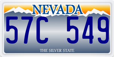 NV license plate 57C549