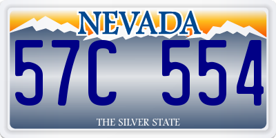 NV license plate 57C554