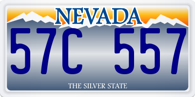 NV license plate 57C557