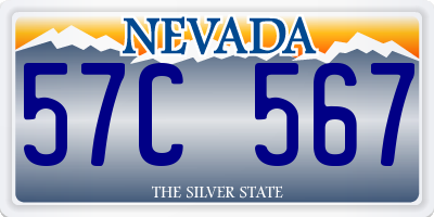 NV license plate 57C567