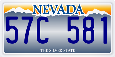 NV license plate 57C581