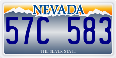 NV license plate 57C583
