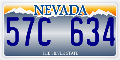 NV license plate 57C634