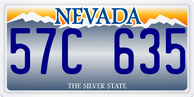 NV license plate 57C635
