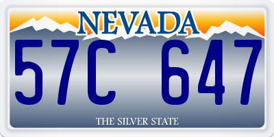 NV license plate 57C647