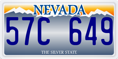 NV license plate 57C649