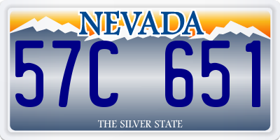 NV license plate 57C651