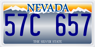 NV license plate 57C657