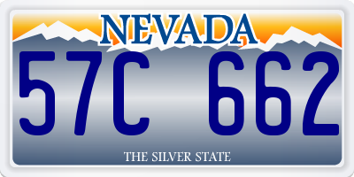 NV license plate 57C662