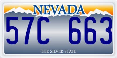 NV license plate 57C663