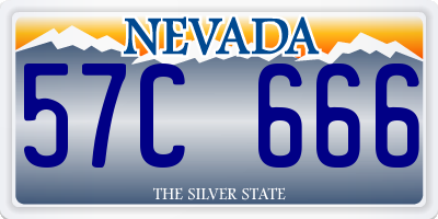 NV license plate 57C666