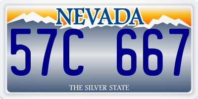 NV license plate 57C667