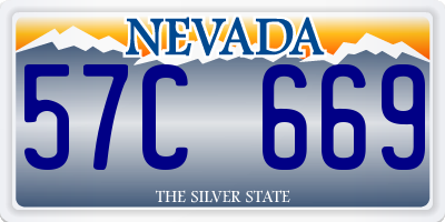 NV license plate 57C669