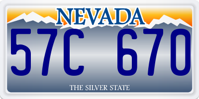 NV license plate 57C670