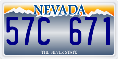 NV license plate 57C671