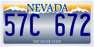 NV license plate 57C672