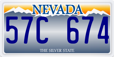 NV license plate 57C674