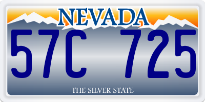 NV license plate 57C725