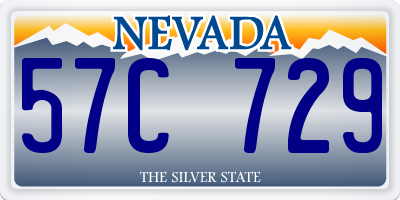 NV license plate 57C729