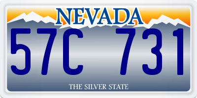 NV license plate 57C731