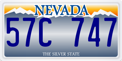 NV license plate 57C747